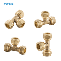 Fournisseur d'usine de raccords de compression en laiton forgé avec surface lisse pour la connexion de tuyaux PEX, accessoires de plomberie pour tubes d'eau
