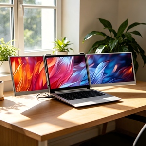 Écran <span class=keywords><strong>portable</strong></span> pour <span class=keywords><strong>ordinateur</strong></span> <span class=keywords><strong>portable</strong></span> 14 pouces FHD IPS USB C Plug and Play Double moniteur pour ordinateurs portables de 13 à 17 pouces Poste de travail de voyage et de bureau - Product Image 1