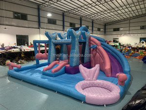Nuevo Diseño de Lujo, Divertido Tobogán Inflable de Agua con Forma de Sirena para Exteriores, <span class=keywords><strong>Piscina</strong></span>, Parque Acuático, <span class=keywords><strong>Bolas</strong></span>, Casa de Brinco de Nailon Resistente, Pared de Escalada - Product Image 5