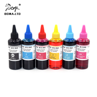 Kit de Recarga de Tinta BOMA, Tinta a Base de Agua para Impresoras HP Designjet 30 50 90 120 130 HP84 HP85, Sistema de Tinta Continua para Cartuchos de Tinta, 100 ml, 6 Colores