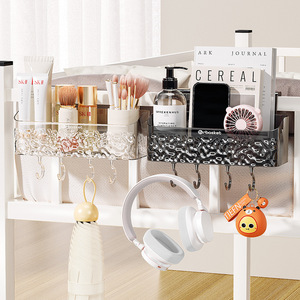 Drbasket Hanging Storage <b>Basket</b> Transparent Rectangular Multipurpose Bedside Organizer With Hooks For Dormitory Use - Product Image 1