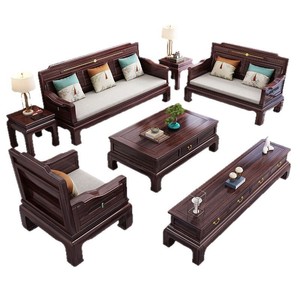 New Chinese Style Solid Rosewood <b>Sofa</b> U Shape Storage Living Room Furniture Sour Twig Color <b>Foam</b> Filling - Product Image 5