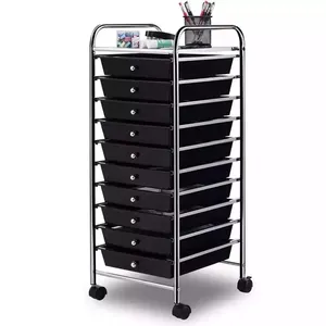 Home Office Schule Beauty Salon Utility Craft Organizer Trolley Cart 10 Kunststoff Rolling Storage Schubladen Cart mit Rädern