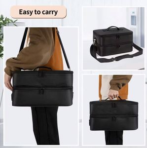 Free Sample Large Cosmetic Travel <b>Case</b> Double Layer Large <b>Makeup</b> Bag Waterproof <b>Makeup</b> Artist Storage Box - Product Image 6