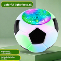 Ballon de football lumineux coloré rechargeable avec 12 modes d'éclairage pour enfants, idéal pour les jeux nocturnes en extérieur, cadeau