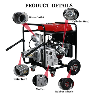 4 Inch Stainless Steel Gasoline <b>Water</b> <b>Pump</b> Remote/<b>Electric</b> Start 20L Fuel 190F Petrol Engine for Forest Fire Fighting - Product Image 1