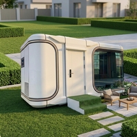 Maisonnette préfabriquée moderne en forme de capsule, 1 ou 2 chambres, structure en acier personnalisée, maison mobile pour bureau ou habitation