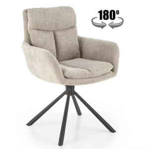 Canapé européen <span class=keywords><strong>Chaise</strong></span> de loisirs Maison bon marché vente en gros <span class=keywords><strong>Chaise</strong></span> de salle à manger pivotante en tissu <span class=keywords><strong>beige</strong></span> avec pied - Product Image 1