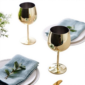 Elegant Shiny Gold Wine <b>Glasses</b> With Luxury Look For Wedding Parties Fine Dining Events And Home Decor Display From India - Product Image 1