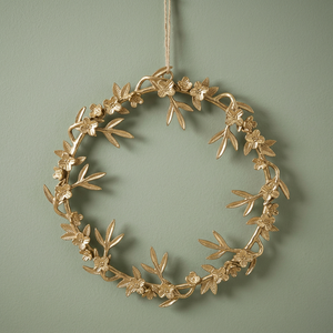 Corona Floral Clásica de Bronce Hecha a Mano, Flores Decorativas Redondas, Sin Iluminación, Paquete Individual - Product Image 1