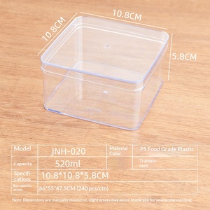 Boîte carrée multifonction en plastique transparent avec couvercle, récipient de qualité alimentaire pour biscuits, pâtisseries, emballage cadeau, présentoir - Product Image 6