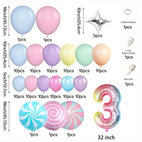Set Balon Ulang Tahun Bayi Seri Pink Dekorasi Dinding Latar Belakang