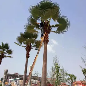 Haute Simulation Grand Arbre Faux Feuilles Plantes Arbre En Plein Air Grands Palmiers Artificiels De Noix De Coco Pour La Maison Jardin Décor Côtier