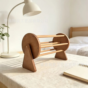 Wooden Hair Clip Storage Rack Rotatable <b>Desktop</b> Organizer For Hair Accessories Solid Wood Design - Product Image 2