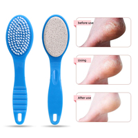 Lime et Râpe à Pieds 2-en-1 Polyvalentes avec Brosse à Pieds, Double Face, en Plastique, Portable, Outil Professionnel de Soin des Pieds