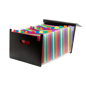 Carpeta de archivos de acordeón expandible tamaño A4/carta negra y blanca personalizada, carpeta organizadora de presentaciones con Bandas Elásticas y logotipo personalizado - Product Image 6