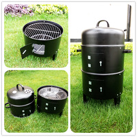 Barbecue de Jardin Multifonctionnel Haut de Gamme Moderne, Four à Bois, Fumoir, Gril, Cuiseur Lent, Durable, Portable, Tactile