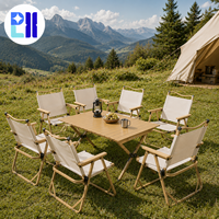Ensemble table et chaises de camping portables sur mesure OEM, meubles d'extérieur pliables pour la vente au détail et en gros