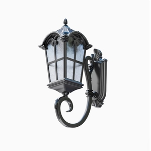 Lampe murale classique noire mate antirouille avec base E26 pour balcon et couloir - Product Image 1
