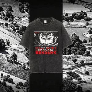 <b>Berserk</b> Vintage Acid Wash T-<b>shirt</b> 100% Cotton Loose Fit 240g Graphic Tee - Product Image 3