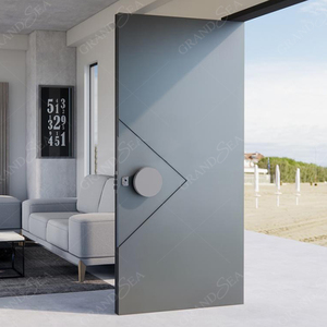 <span class=keywords><strong>Porte</strong></span> <span class=keywords><strong>d</strong></span>'<span class=keywords><strong>entrée</strong></span> pivotante en chêne massif pour villa américaine moderne, avec cadre en <span class=keywords><strong>aluminium</strong></span>, pour maison - Product Image 2
