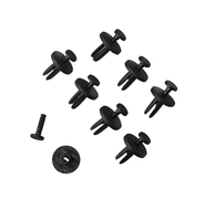 Clips de fixation noirs en plastique à poussoir pour garnitures de carrosserie automobile, tête de 17 mm, tige de 8,5 mm, pointe de 15 mm, tige de 6,5 mm, clips rivets pour panneaux de véhicule