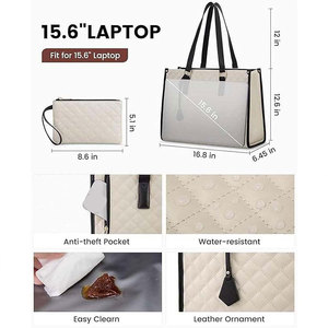 Borsa Termica per Laptop da Donna, Impermeabile, con Scomparto Personalizzato per il Pranzo e Ampio Scomparto per Laptop, Antiscivolo - Product Image 2