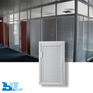 Ulianglass built in blinds double hollow glass movable upvc louver and door pvc window shutter