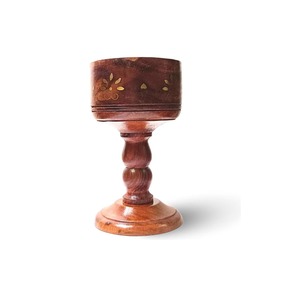 Brûleur à Bakhoor rond en bois de qualité export, support d'encens en bois naturel pour usage domestique et religieux, disponible à la vente - Product Image 3