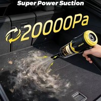Aspiradora Inalámbrica Portátil para Auto, ABS, 20000Pa, Motor sin Escobillas, 4 en 1, Plegable, Mini, Carga USB