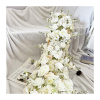 CQ37 Coureur de fleurs en mousse artificielle en soie d'hortensia blanc personnalisé pour décorations de mariage et de la Saint-Valentin