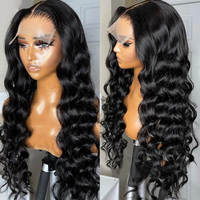 Vente en gros 13x6 pré-plumé sans colle 360 Full HD suisse dentelle avant lâche vague profonde non traitée brut vierge indien perruques de cheveux humains