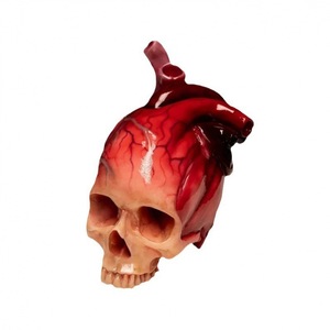 <b>Skull</b> Heart Desk <b>Decoration</b> Resin Halloween Ornament Indoor Craft Gift - Product Image 4