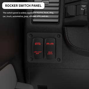 2 Gang, красный, бездорожный свет, панель переключателя, 5-контактный, сверхмощный Водонепроницаемый, алюминиевая панель 12-24 В - Product Image 6
