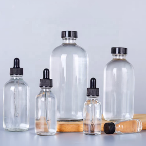 15ml 1oz 30ml 60ml 120ml 4oz Clear Boston Round Essential Oil Hair Oil <span class=keywords><strong>Botella</strong></span> cuentagotas de vidrio con cuentagotas - Product Image 1