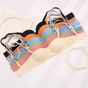 FINETOO Wholesale 2021 New Sexy Women Breathable seamless Push Up bra Fashion Wirefree Comfort Underwear
