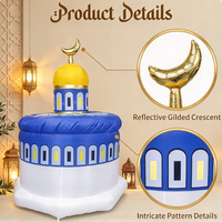 Dôme de mosquée gonflable de 6 pieds pour le Ramadan, décorations Eid Mubarak, décoration gonflable pour l'intérieur et l'extérieur avec éclairage LED intégré