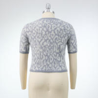 Damen 100% Kaschmir (12GG) Atmungsaktiver Stehkragen Langarm Klassischer Cropped Luxus Strick-Cardigan