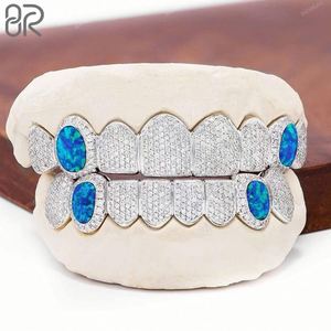 Personalizado Vvs Moissanite dientes Grillz panal helado redondo brillante corte chapado en oro 925 Plata Hip Hop joyería Grilliz - Product Image 1