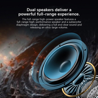 Altavoz Inalámbrico Impermeable IPX-5 V5.3, Subwoofer Portátil de Alta Potencia con Ranura para Tarjeta, Equipo de Sonido Recargable por USB-C