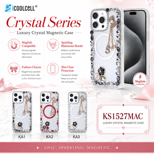 เคสโทรศัพท์หรูหราประดับกลิตเตอร์เพชรพรีเมียม ฝาครอบอัญมณีสำหรับ iPhone 16 17 18 พร้อมสายแม่เหล็กครบชุดสำหรับคนรักแฟชั่น - Product Image 3