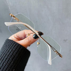 Lunettes sans monture irrégulières Qianai S3-21091, verres anti-lumière bleue, monture PC unisexe, style coréen - Product Image 4