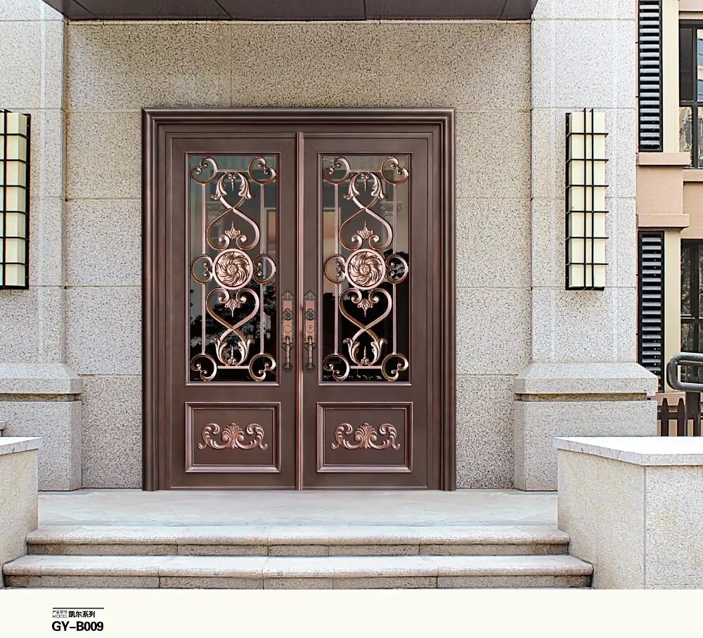 De lujo de aluminio hermosa puertas de la casa