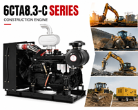 Mesin Diesel Konstruksi Cummins 6CTA8.3-C205 151kW 205HP 1850rpm Turbo 6 Silinder untuk Mesin Excavator Loader