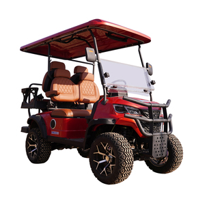 Voiture de <span class=keywords><strong>golf</strong></span> électrique <span class=keywords><strong>4</strong></span> places avec sièges en cuir souple, confortable pour de longues balades - Product Image 1