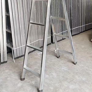 Échelle pliante <span class=keywords><strong>Vitavia</strong></span> en acier inoxydable à 3 marches, hauteur 1,5 m, capacité de charge 100 kg, portable, pour réparation industrielle extérieure - Product Image 1