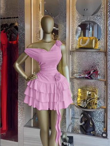 <span class=keywords><strong>Vestido</strong></span> de Mujer Liso en 3 Colores, <span class=keywords><strong>Vestido</strong></span> Mini con Flores 3D, <span class=keywords><strong>Dobladillo</strong></span> con Volantes, Tallas Grandes, <span class=keywords><strong>Vestido</strong></span> Casual S-2XL - Product Image 5