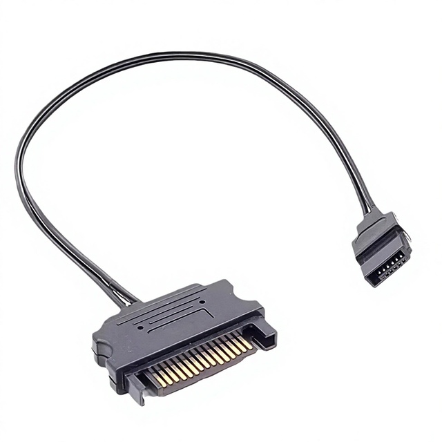 Copper SATA to 6Pin Optical Drive Power Adapter Cable for Notebook-15Pin Line Power Supply