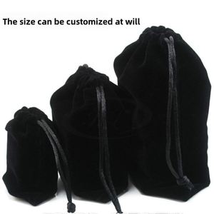 Bolsa de Almacenamiento de Terciopelo Negro Reciclable con Cordón, Bolsa Suave para Empaque de Gafas, Logotipo Personalizado con Serigrafía, Venta al Por Mayor - Product Image 2