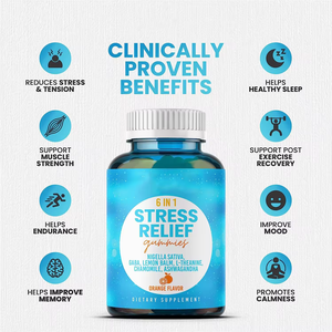 Vitahealthy OEM/ODM private label fábrica fornecimento de produtos de saúde 6 em 1 Stress Gummies para manter a calma e ficar relaxado - Product Image 3